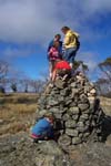 21-The kids take on the Native Cat Flat cairn