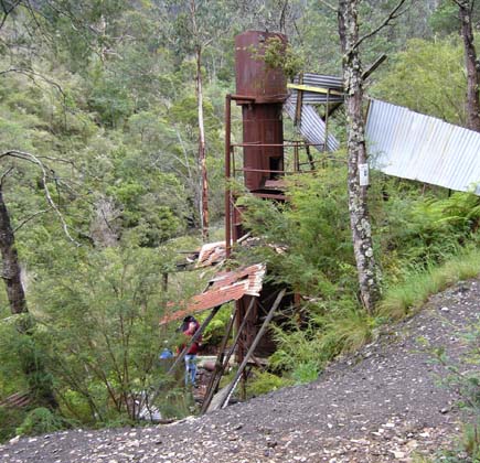10-Duncan checks out the old remains of the Coopers Creek boiler