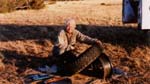 24-Sue (Gumnut) repairs a puncture at Brushcutters Flat