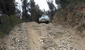 02-Demon heads down the rocky One Spec Track 