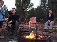 1058-LaurieMiles-6  Roasting marshmallows around the campfire at Red Bluff Flora & Fauna Reserve on the Vic/SA Border Track